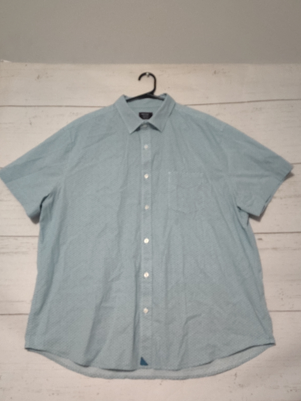 UNTUCKit Men's 2XL Blue Geometric Short Sleeve Button Up Shirt Regular Fit